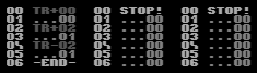 Tracks using TR, END, STOP Commands
